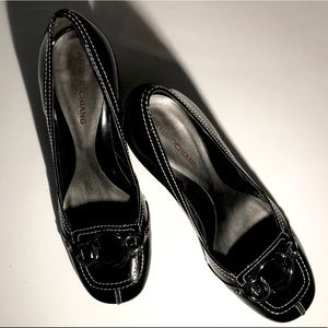 Arturo Chiang Black Low Heel Pump Buckle Shoes EUC